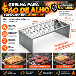Grelha Descanso hambúrguer Pao de Alho Churrasco