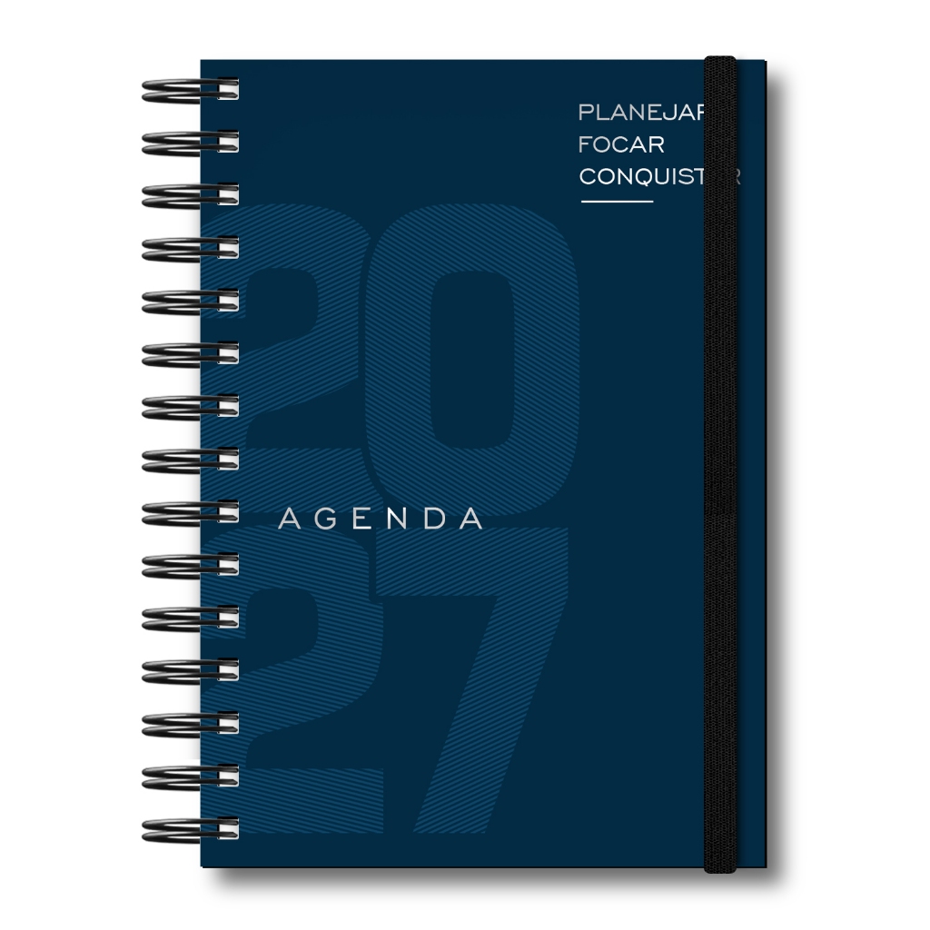 Agenda 2027 Capa Dura Organização Pessoal Comercial Empresarial Com Horário Fechamento Documentos · foto 2