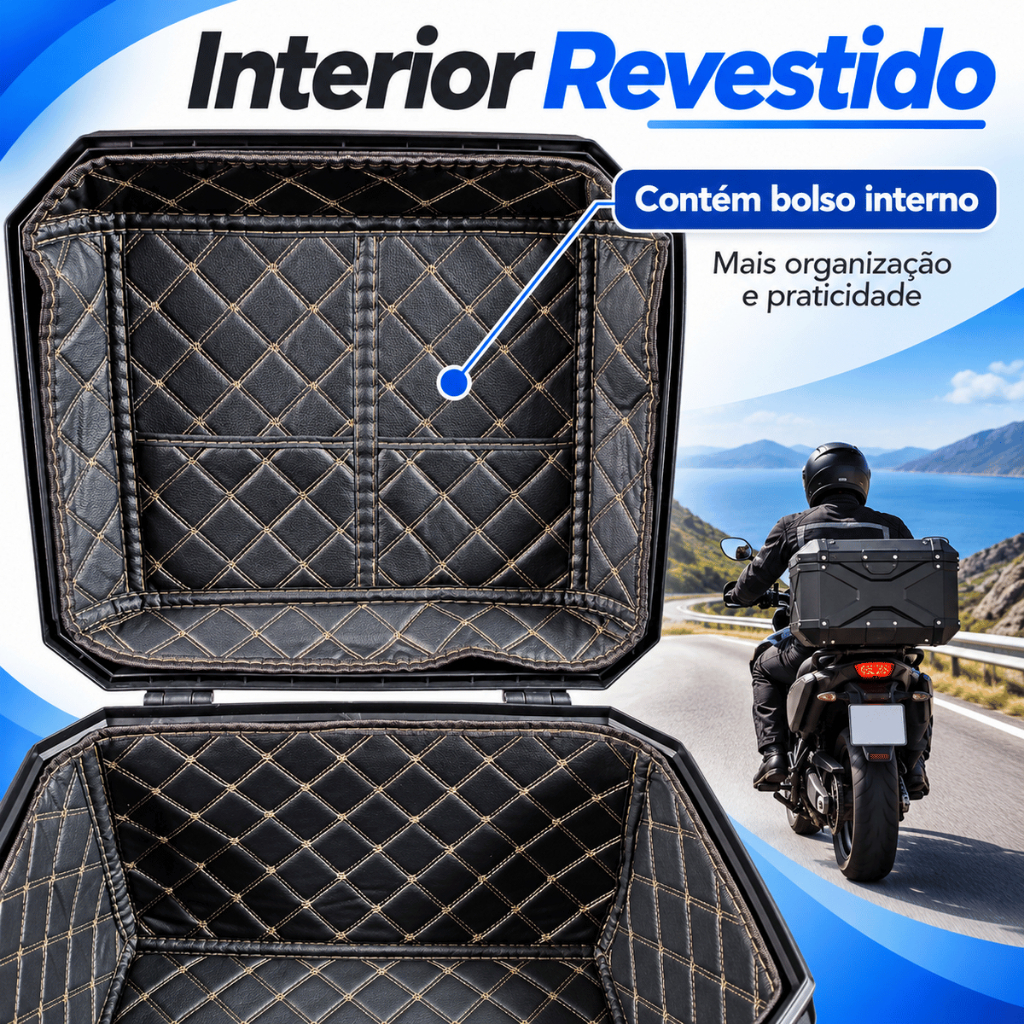 Bau Bauleto 38 Litros Motos Universal Plastico Abs Xre 300 Lander 250 Pcx 150 Adv 150 Titan 160 — imagem 2 de 2