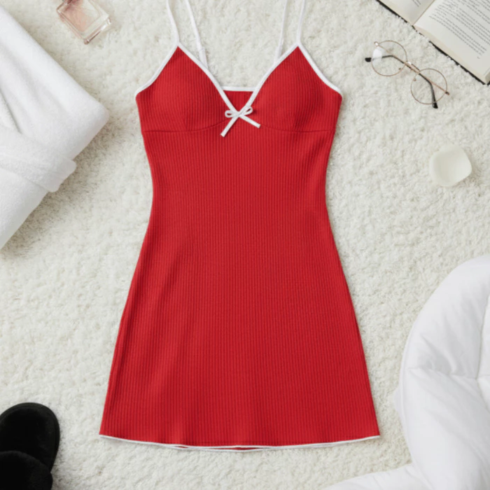Camisola Curta Feminina Sexy Sem Bojo com Estampa de Corações Vestido Curto Sensual e Confortável — imagem 1