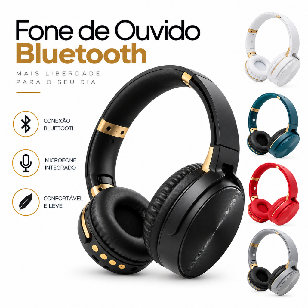 Fone de Ouvido sem Fio Bluetooth com Microfone Confortável Altomex