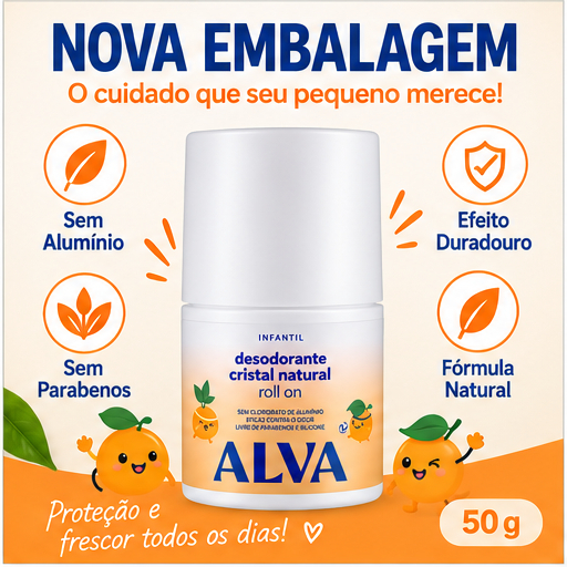 Desodorante Alva Infantil Roll On Natural 50ml