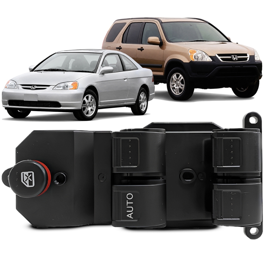 Botão Comando Vidro Elétrico Honda Civic 2001 a 2006 CR-V 2002 a 2006