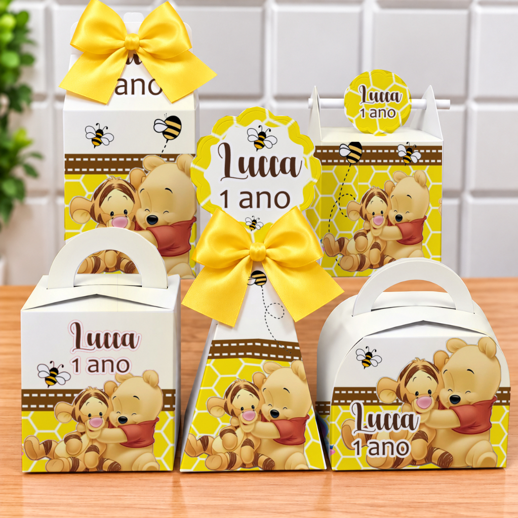 Kit Festa  Ursinho Pooh – Caixinhas Personalizadas - Lembrancinha Festa Infantil Aniversário