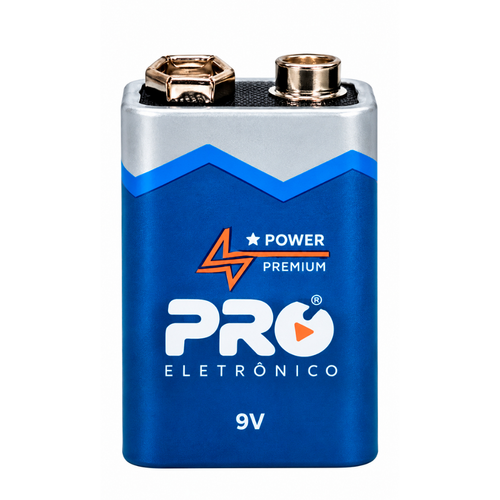 Bateria Comum 9V PRO ELETRÔNICO Para Aparelhos Eletrônicos Diversos Alta Qualidade Durabilidade