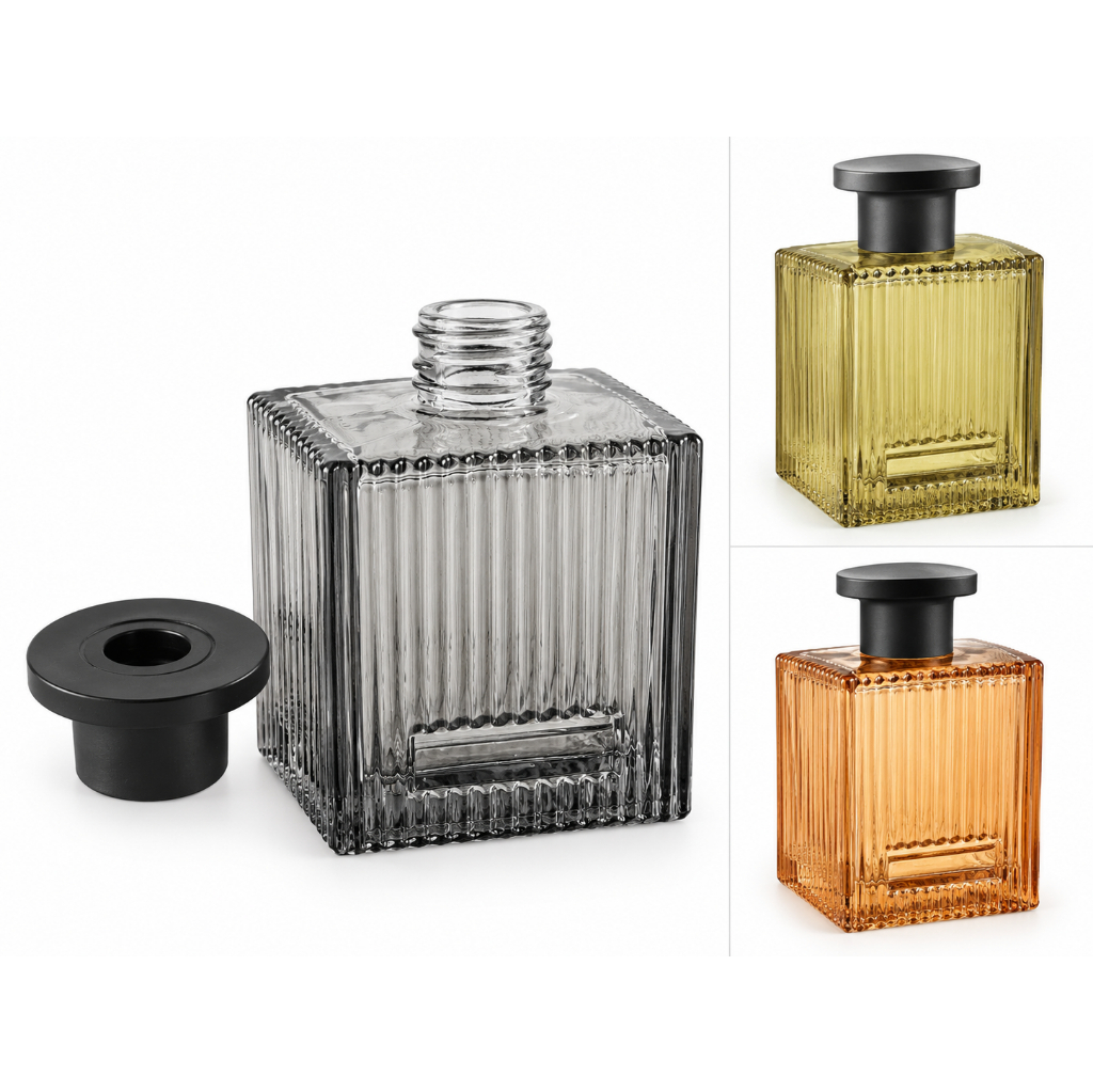 Frasco Vidro Difusor de Aroma Amnbiente Varetas 200ml Preto Verde Rose Aromatizador Embalagem Atacado