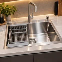 Cuba Gourmet Inox 304 Premium 3mm Cozinha Pia 60x40cm Completa Kit Ladrão Antirruido