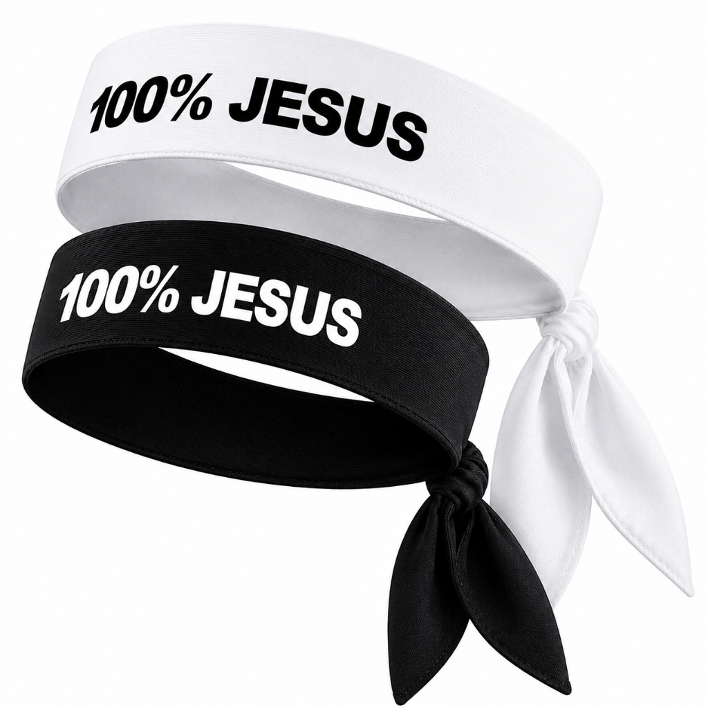 Kit 2 Faixas Neymar 100% Jesus - Branca e Preta - Faixas Testeiras , Head, Faixa para cabelo, Envio Rápido