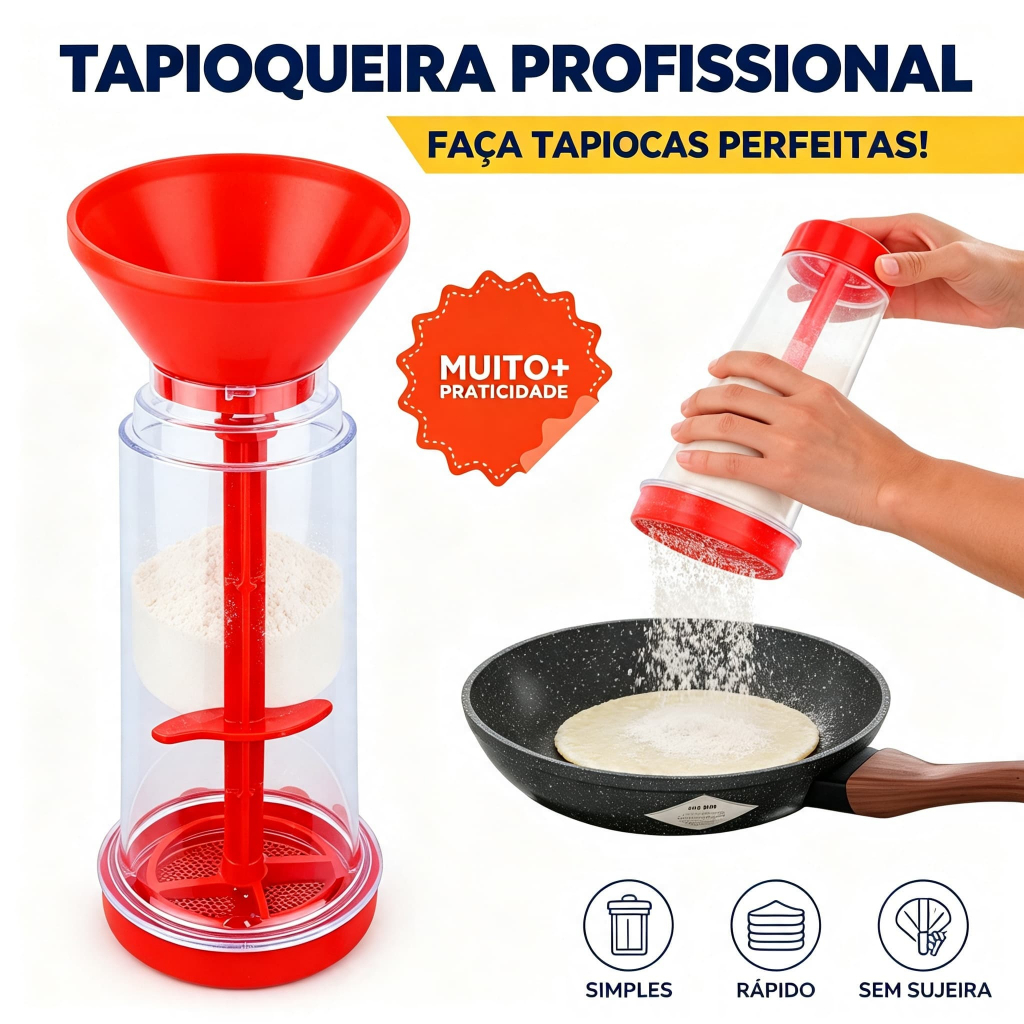 Tapioqueira Manual Peneira Porta Tapioca Sem Sujeira Prática Rápida Para Café Da Manhã Fitness Academia