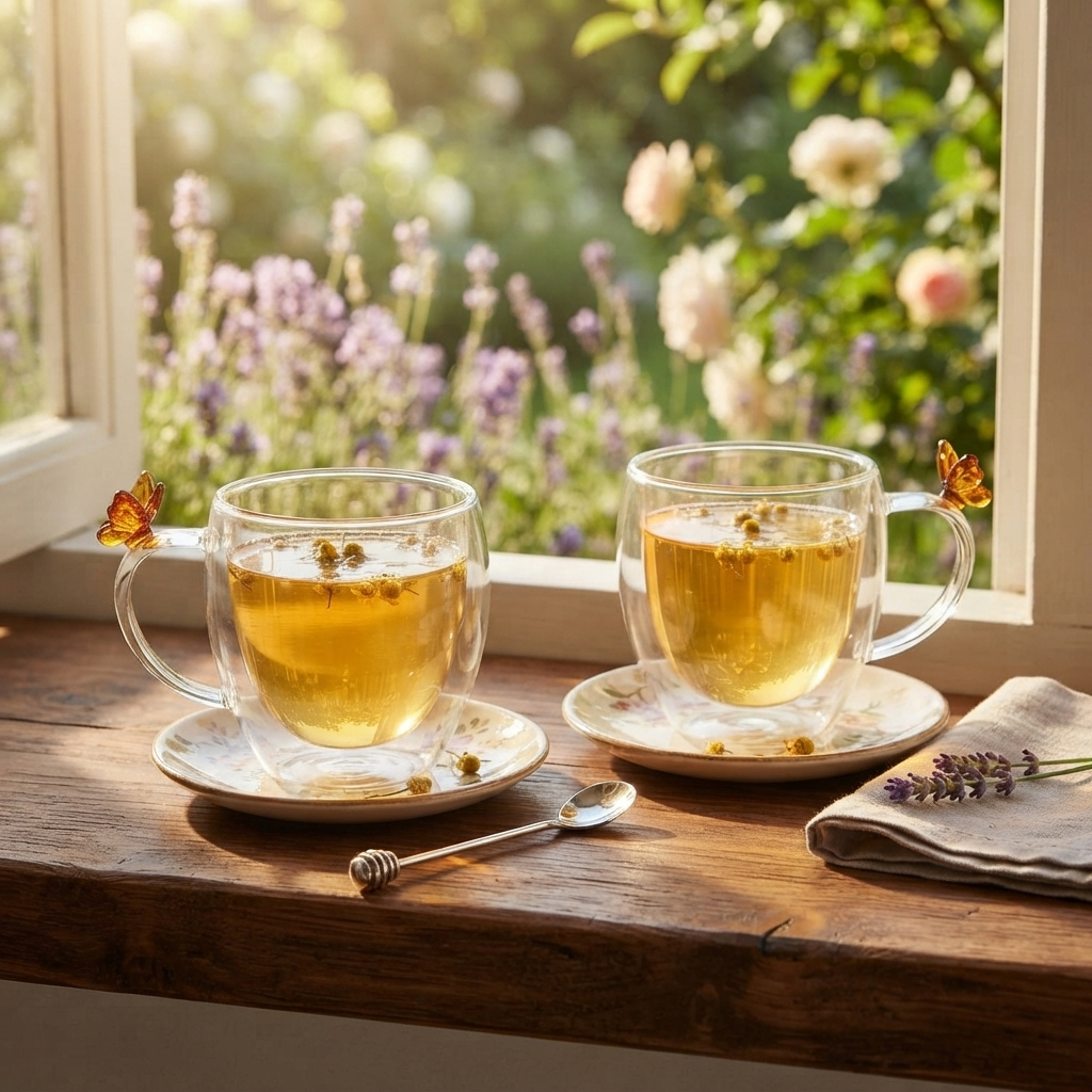 Conjunto 2 Xícaras de Café Sun Garden 80ml Wolff Vidro Borossilicato para Expresso Mesa Posta Cantinho do Café Elegantes