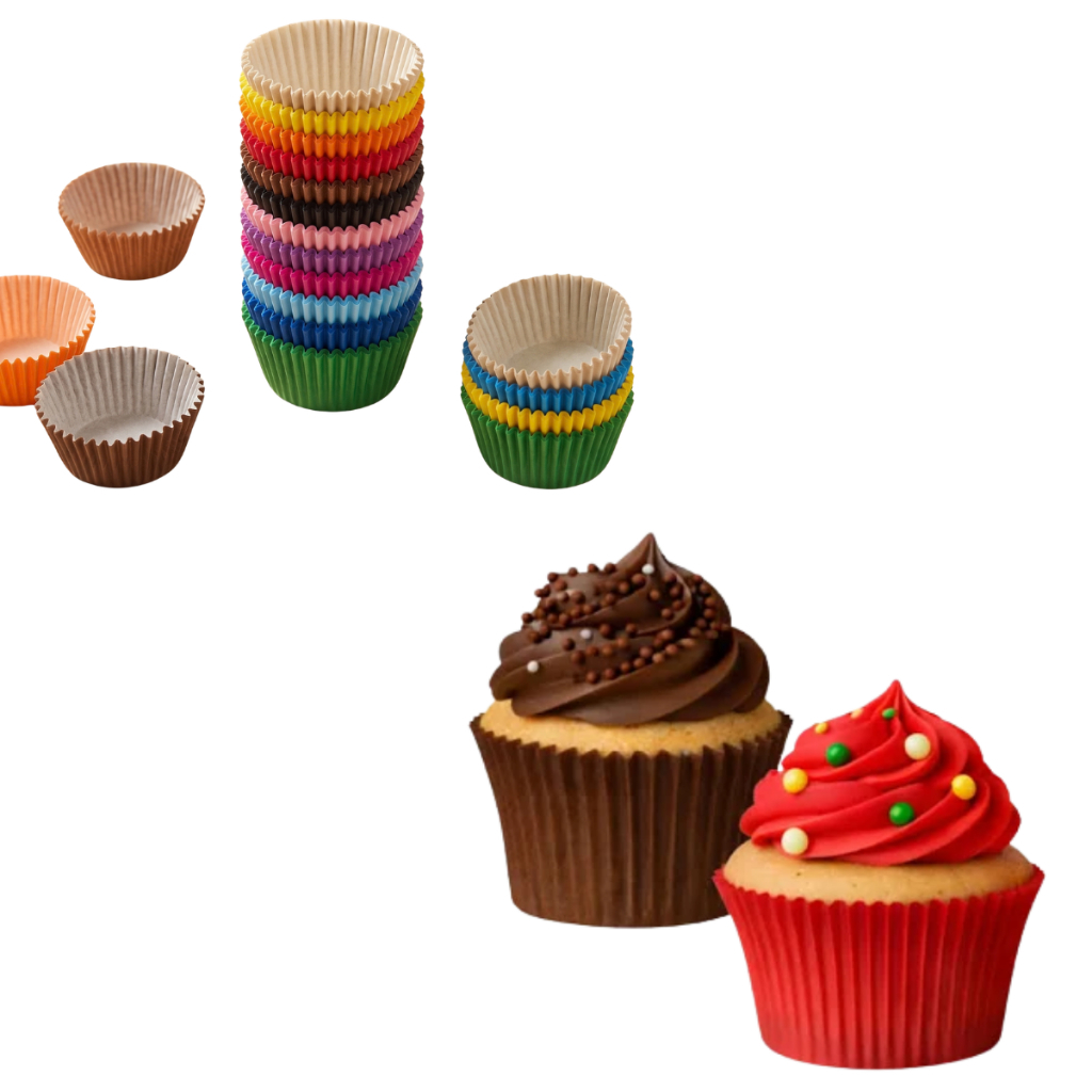 90 Forminhas Cupcake N.0 Greasepel Anti Gordura Forneável Mini Bolinhos Muffins Mago