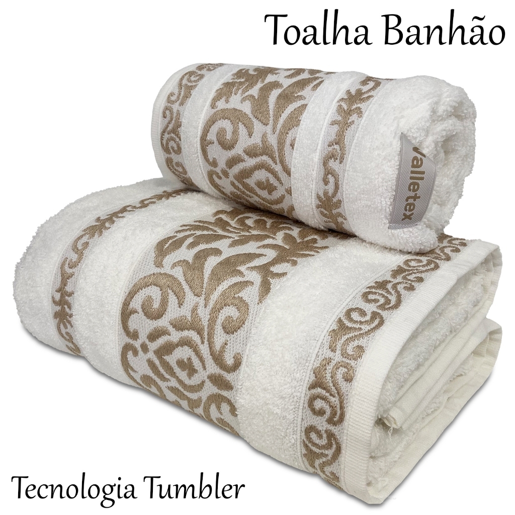 Kit Toalha de Banho e Rosto – Grande Banhão – Macia e Alta Absorção | Golden Valletex – Kit 1 Banhão + 1 Rosto