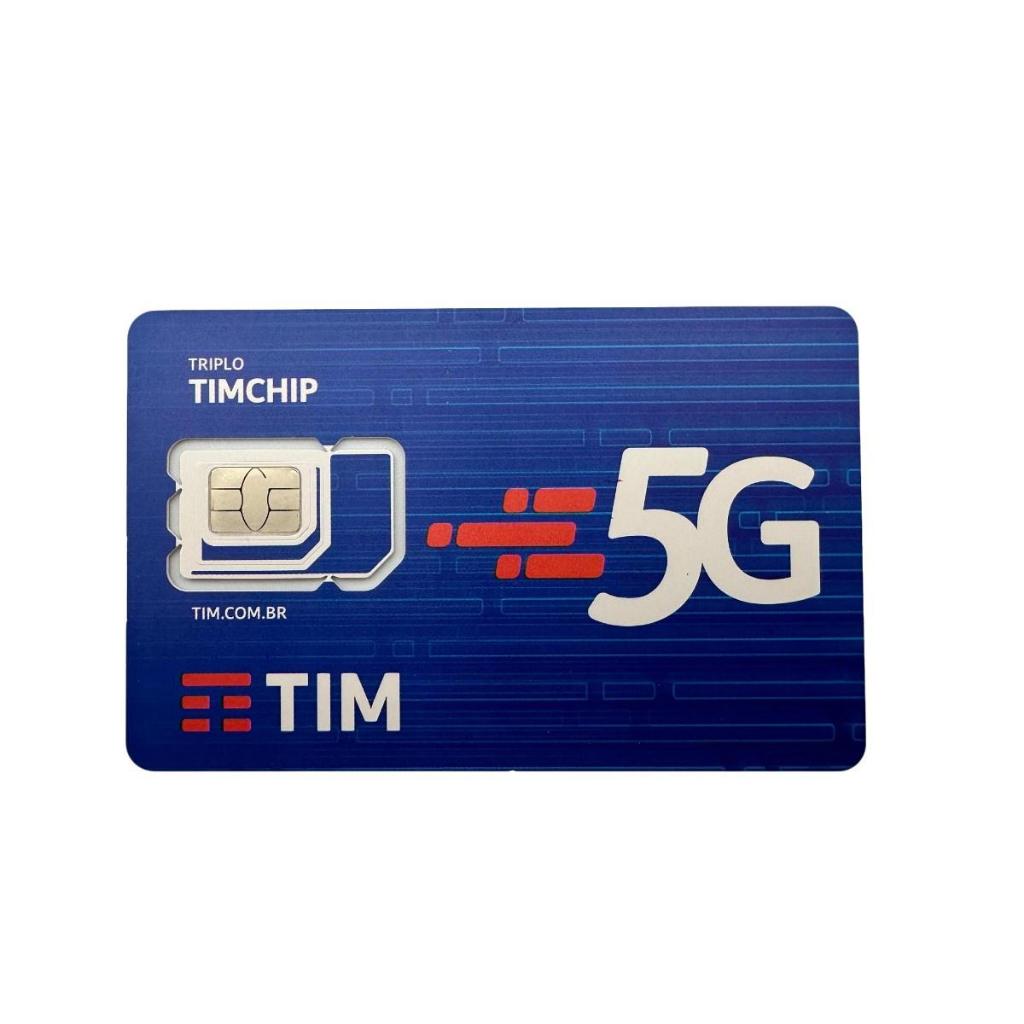 Chip Tim Pre Pago 5G 1 Unidade Triplo Corte Nano Micro Mini Sim Card Todos DDD do 11 ao 99 Novo Lacrado