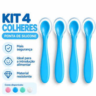 Kit Colheres de Silicone Para Bebê
