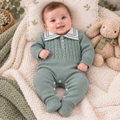 roupa bebe menino tricô Caio verde