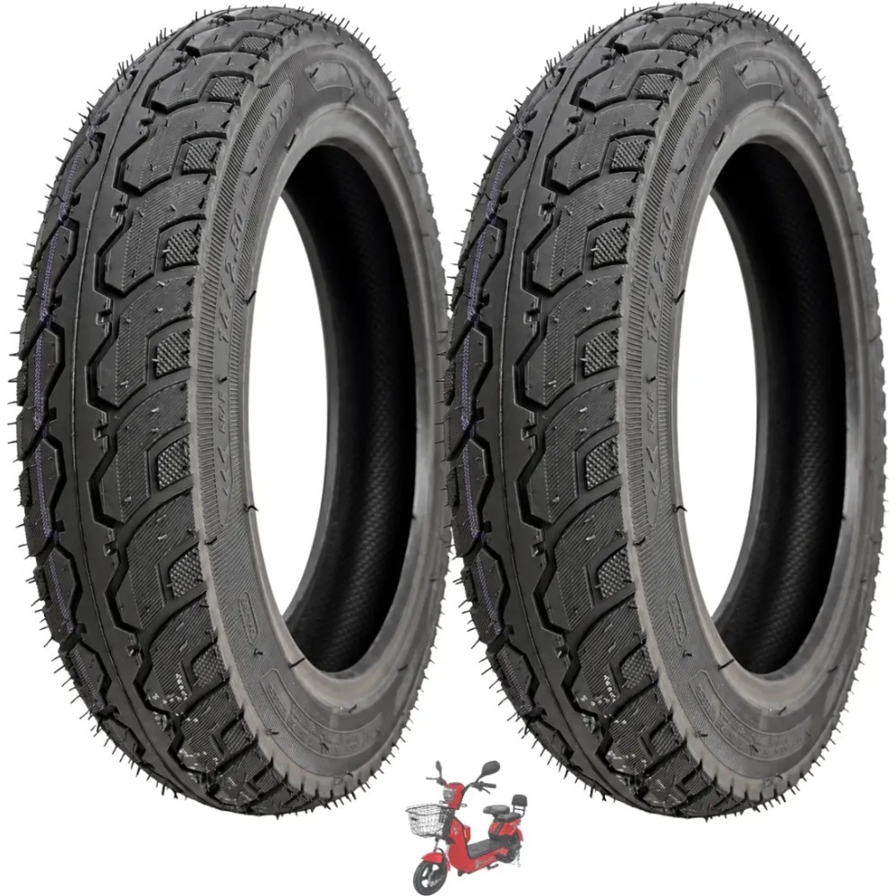 Kit 2 Pneu 14x2.50-10 Moto Patinete Bike Elétrica Scooter Tubless