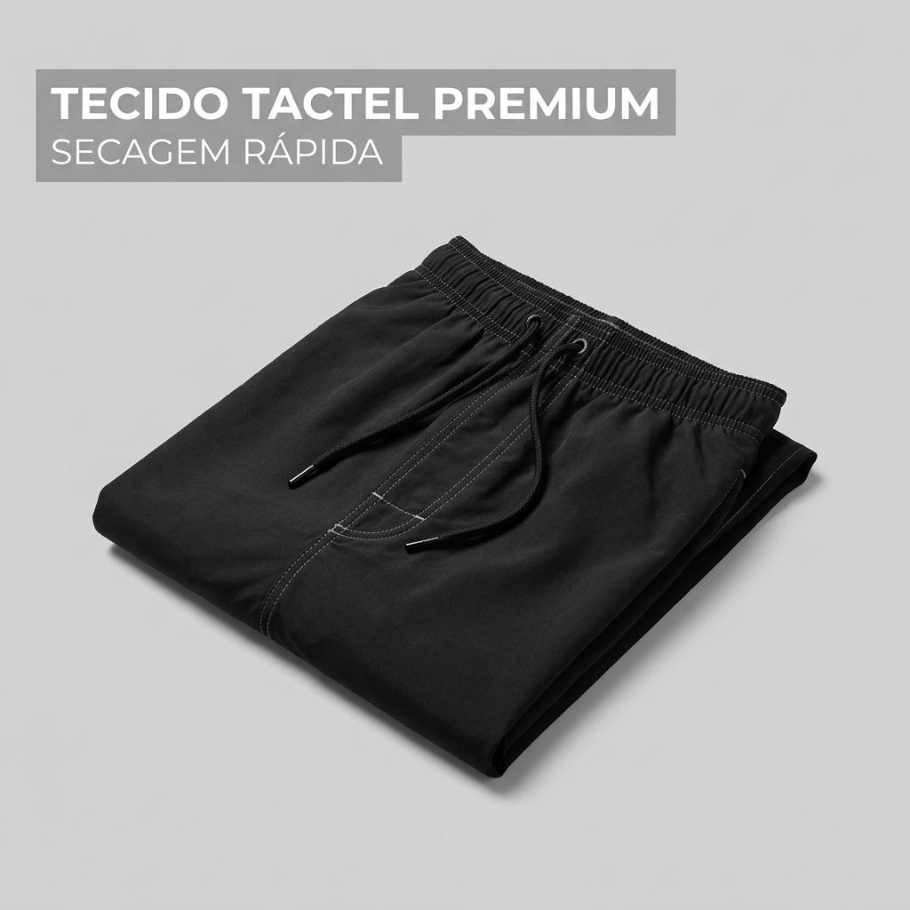 Bermuda Masculina Tactel com Elastano Confortável para Academia, Caminhada e Lazer