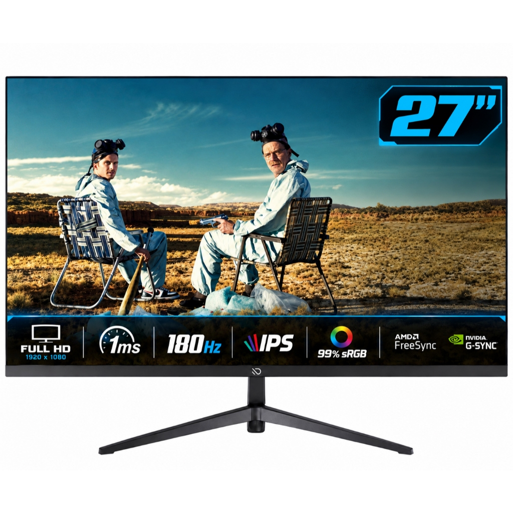 Monitor Gamer Duex 27, FHD, 1ms, 180Hz, IPS, 99% sRGB, FreeSync/G-Sync, HDMI/DP, DXMO27F180S