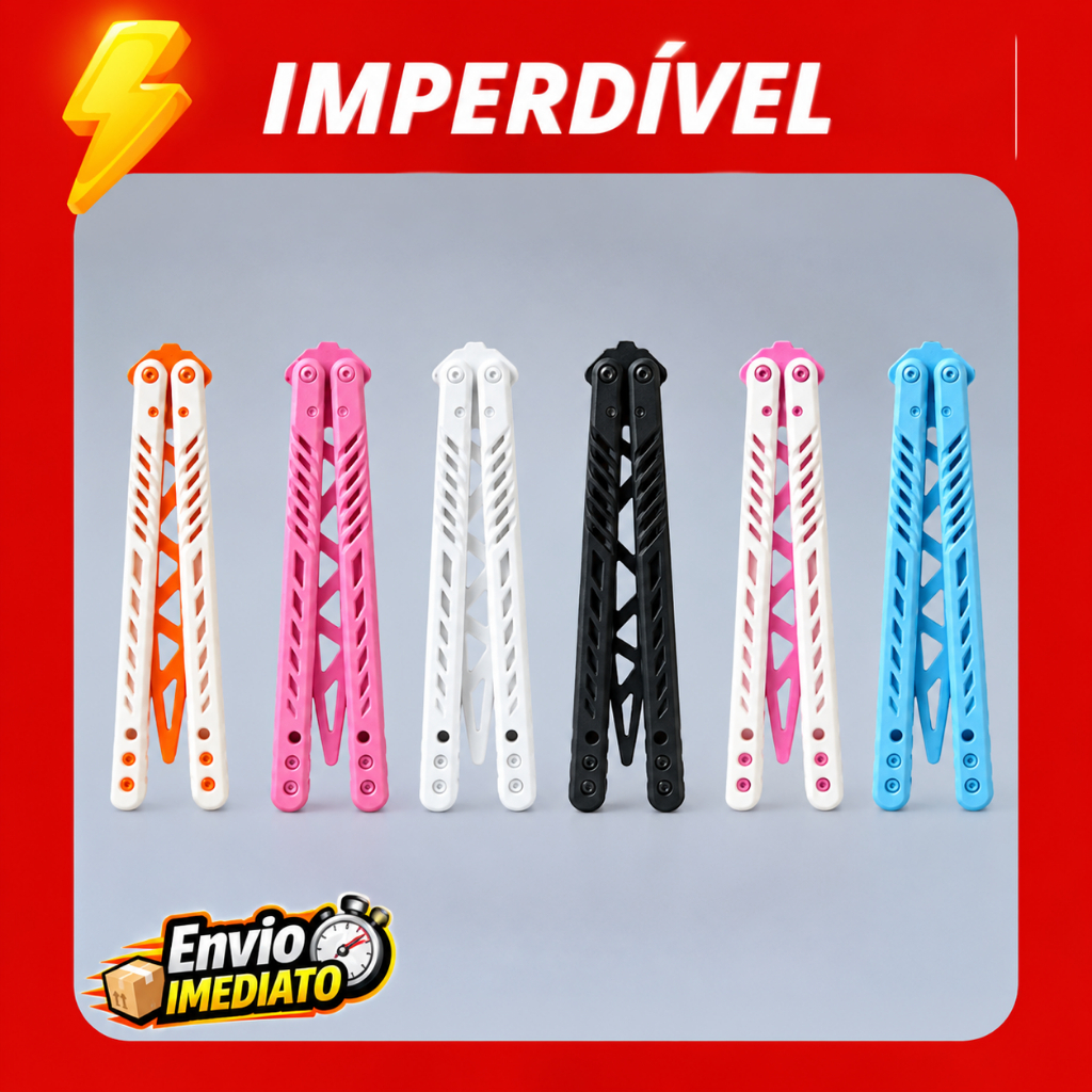 Canivete Faca Butterfly Borboleta Antiestresse Articulado Coordenação Treine Habilidade Manobras