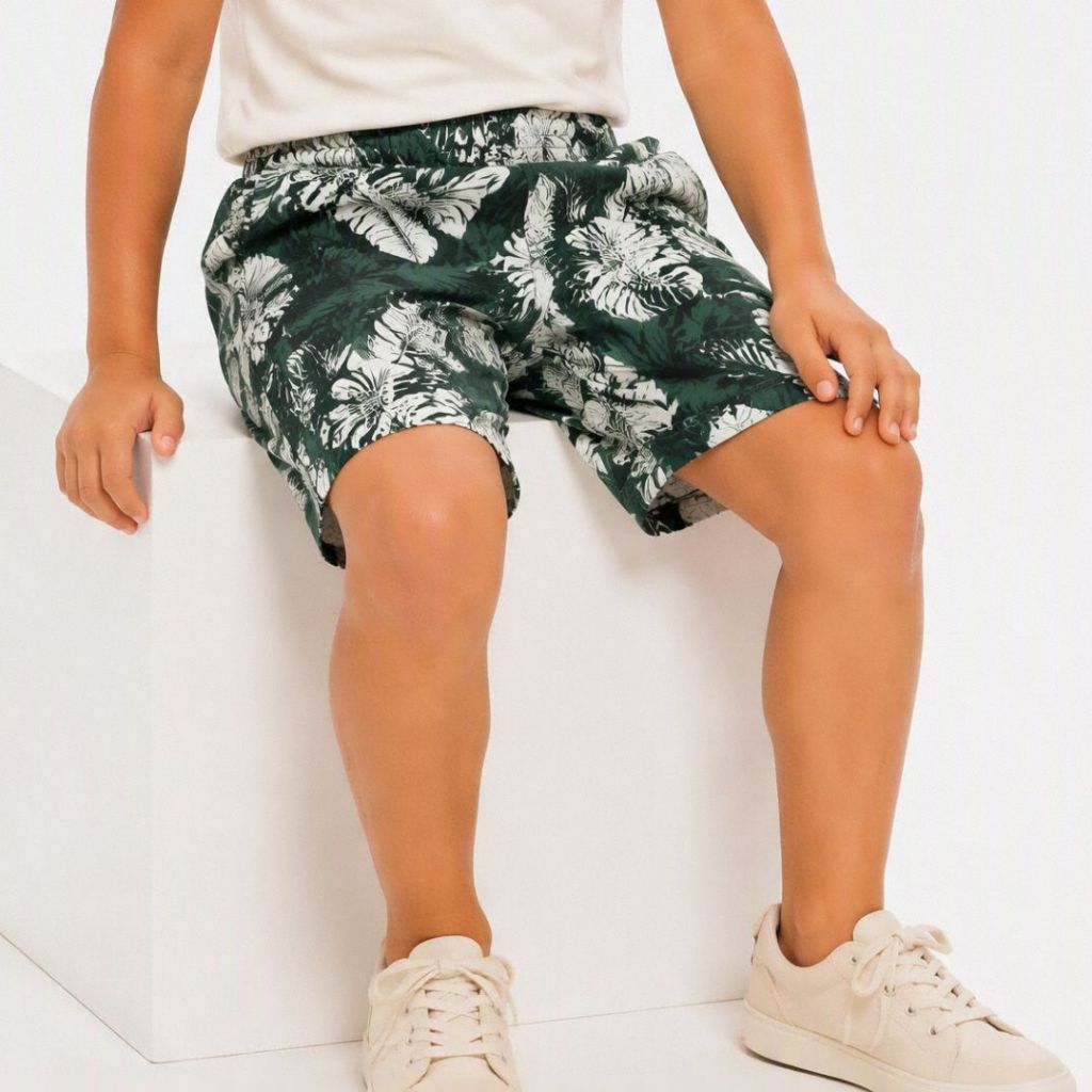 Kit Com 4 Bermuda de Elástico Infantil e Juvenil Masculina Estampado Menino Praia