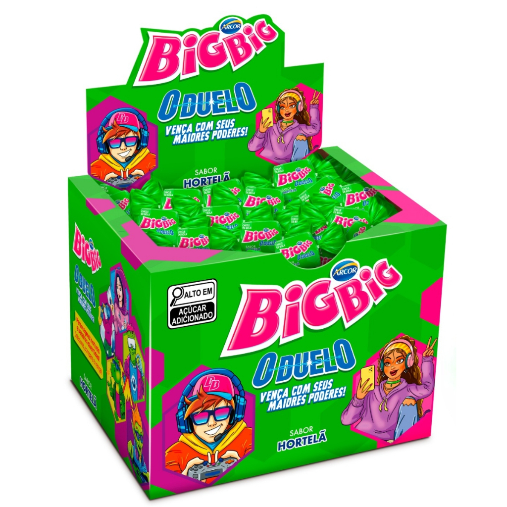Chiclete Big Big Hortelã C/100 Unidades Arcor