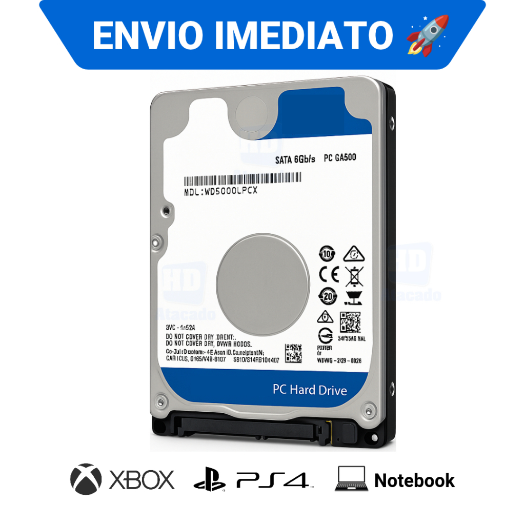 HD Interno Slim 2.5 SATA para Notebook PC e Console ENVIO IMEDIATO com Garantia e NF
