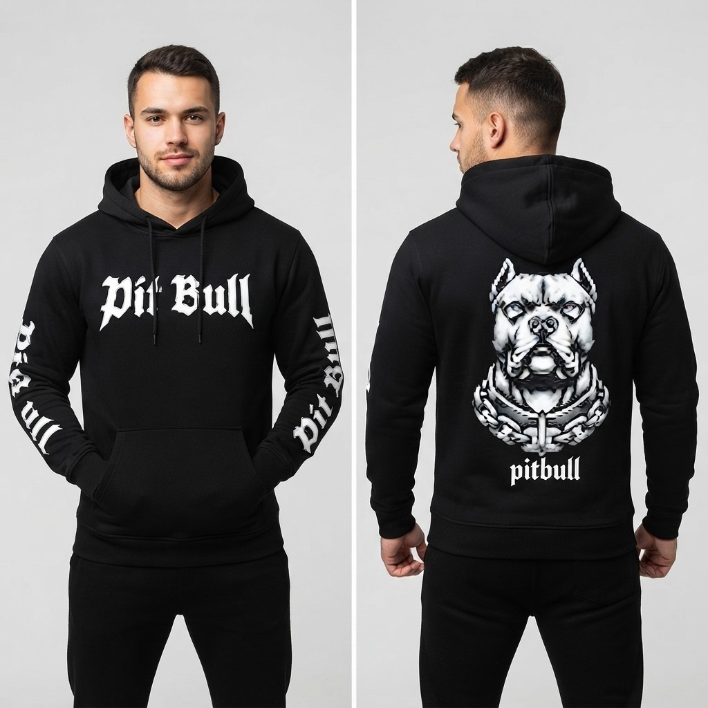 Moletom Canguru Blusa De Frio Masculino Feminino Estampa Pitbull Tecido Em Algodão Flanelado Inverno