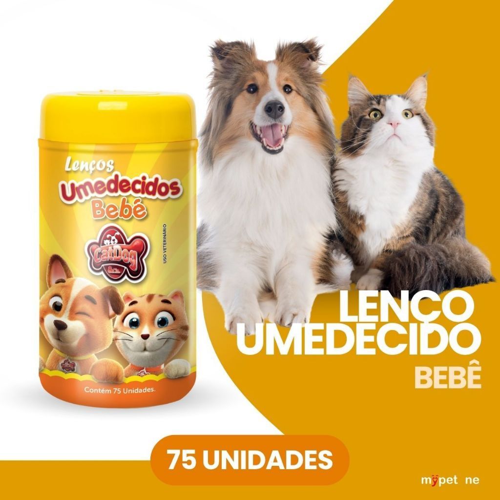 Lenço Umedecido Diversos Aromas Para Cães e Gatos CatDog 75 Unidades
