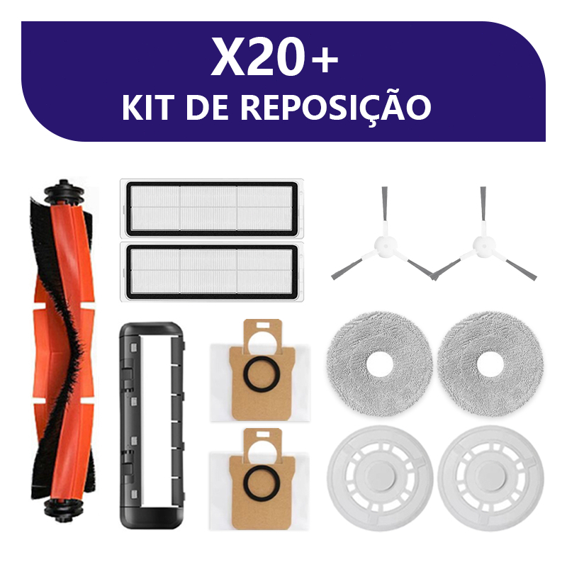 Kit de Peças de Reposição para Robô Aspirador Xiaomi | Compatível com X20+