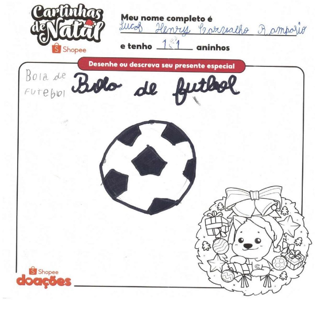 Bola de Futebol (11 a 17 Anos) - Cartinhas de Natal [1]