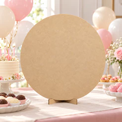 Painel Redondo de Mesa 50cm Mdf Cru Decoração De Festas mesa decorada