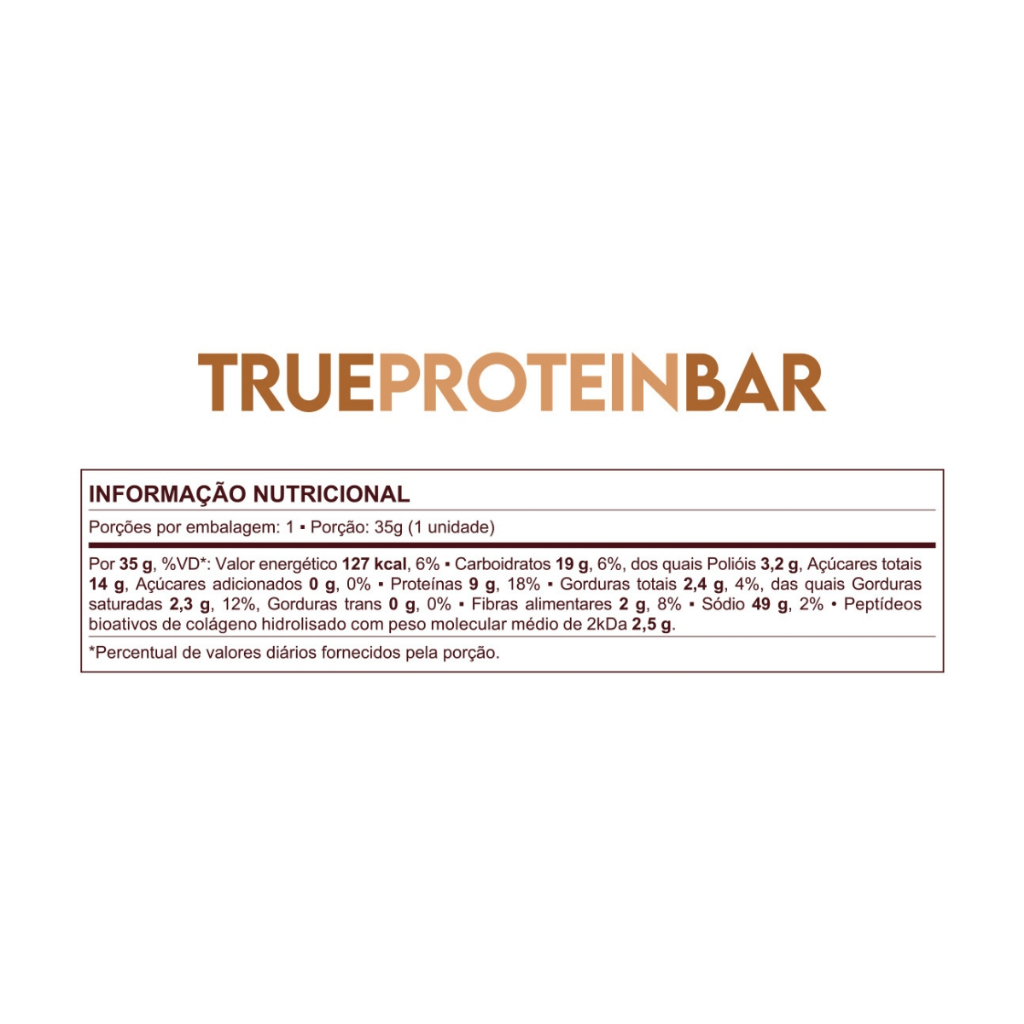 True Protein Bar Chocolate Meio Amargo 35 G · foto 2