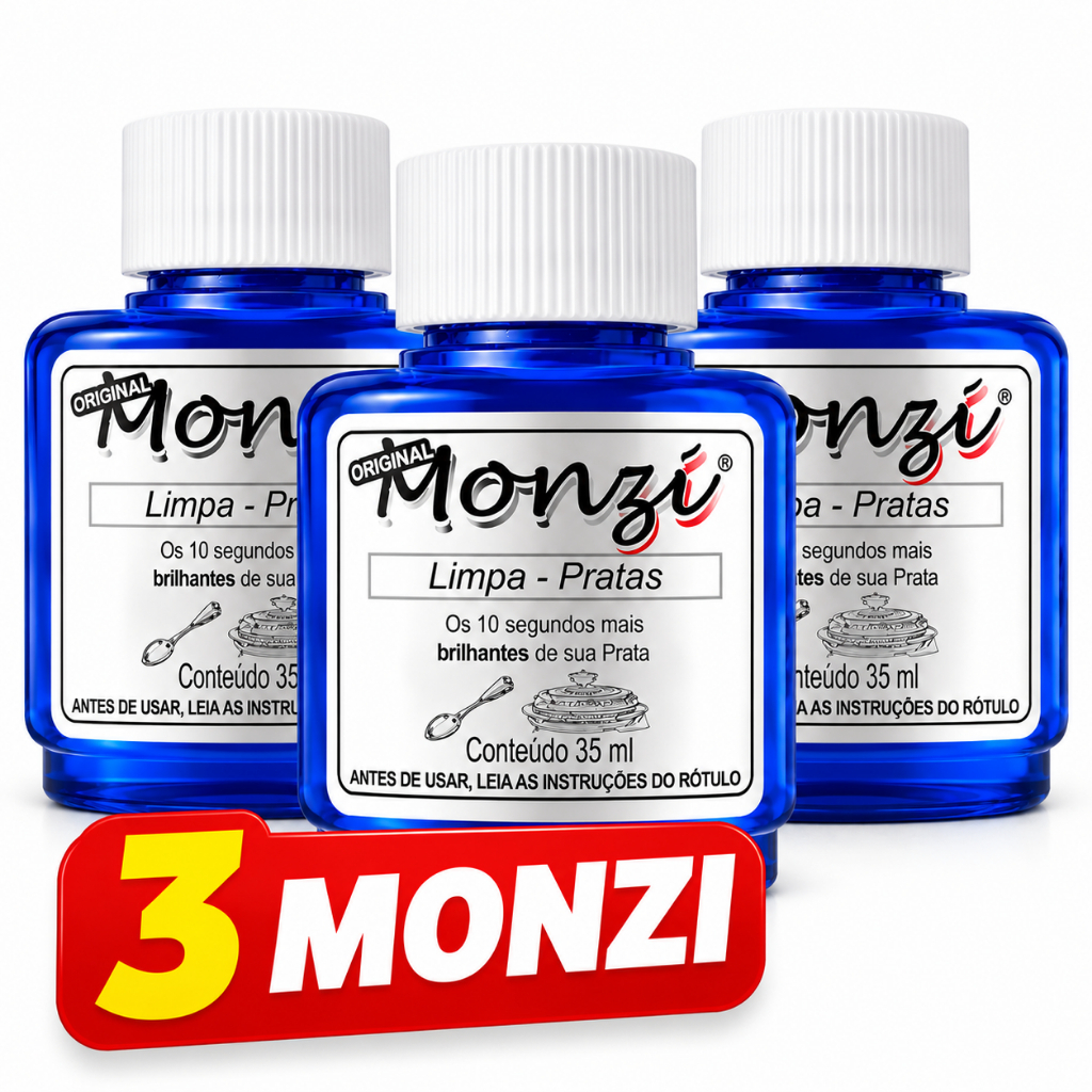 2 Limpa Pratas Monzi Original 35ml para Joias Prata 925 Tira Manchas Oxidação Dá Brilho — imagem 2 de 2