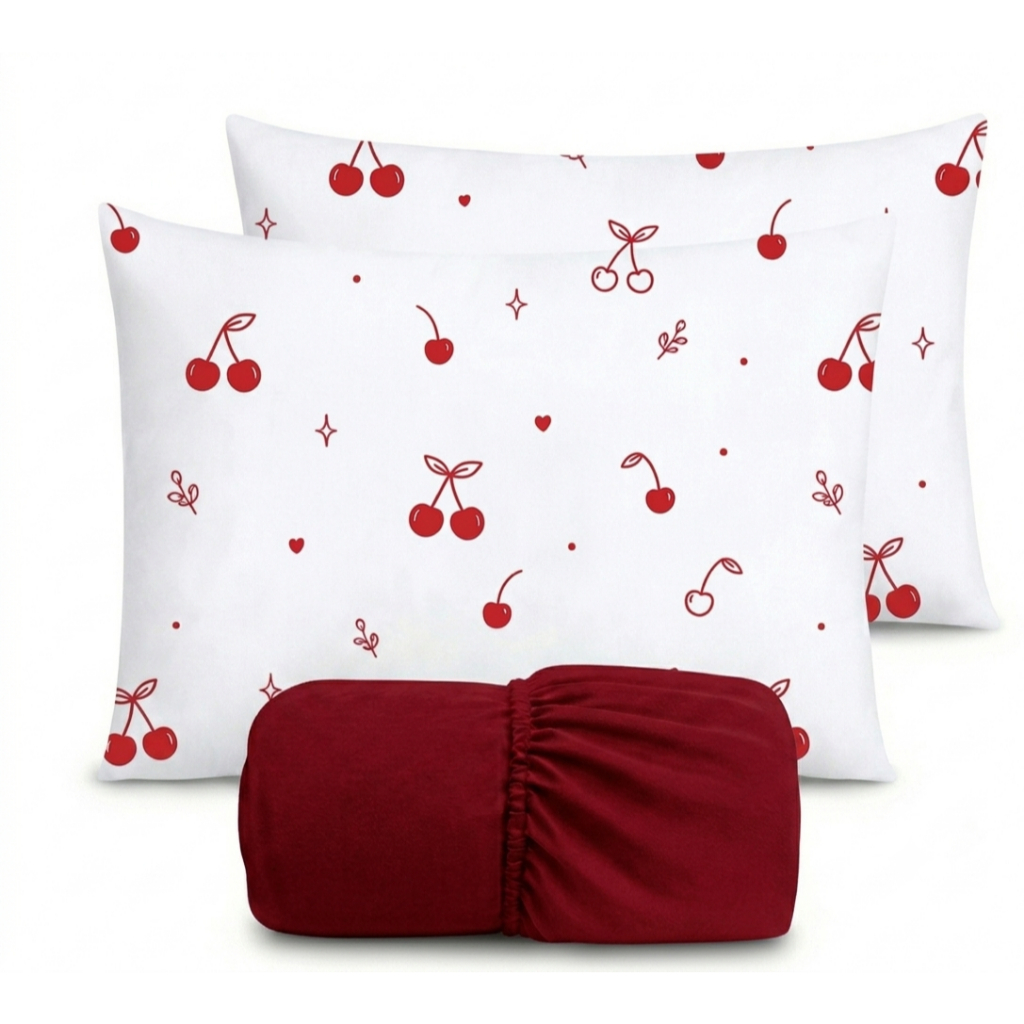 Jogo de Lençol 400 Fios Micropercal Estampado Floral com Elástico + Fronhas - Solteiro Casal Queen King Várias Cores