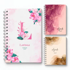 Agenda 2027 Capa Dura Personalizado Com nome Planner Feminino Agenda Diária Organização e Planejamento 2027