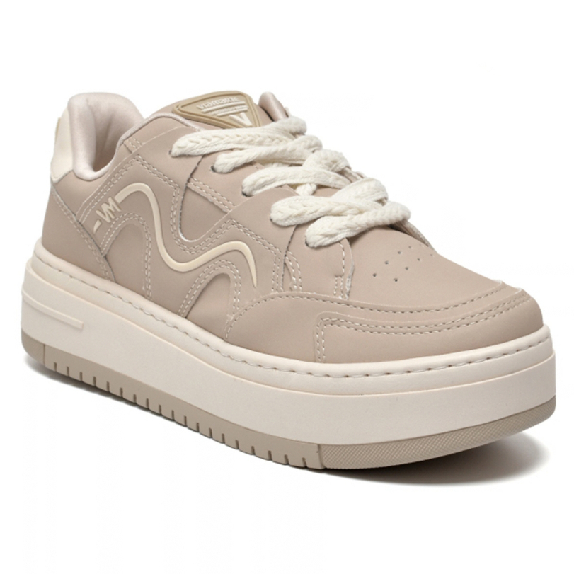 Tênis Feminino Via Marte Casual Plataforma Sneaker Confortável Detalhes em Prata