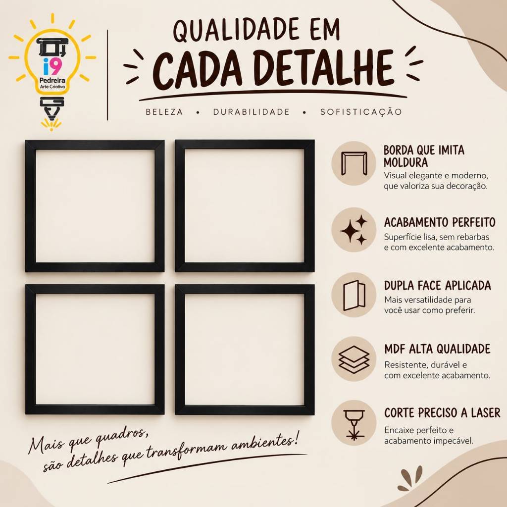 Kit 4 Quadros Decorativos Café Xícara Cozinha Cantina Copa 18x18 — imagem 2 de 2