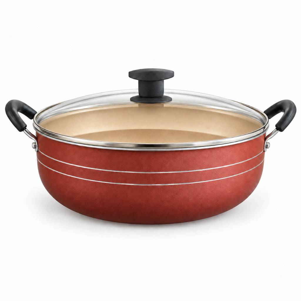 PANELA WOK ANTIADERENTE GRANDE COM ALÇAS DESIGN PREMIUM.