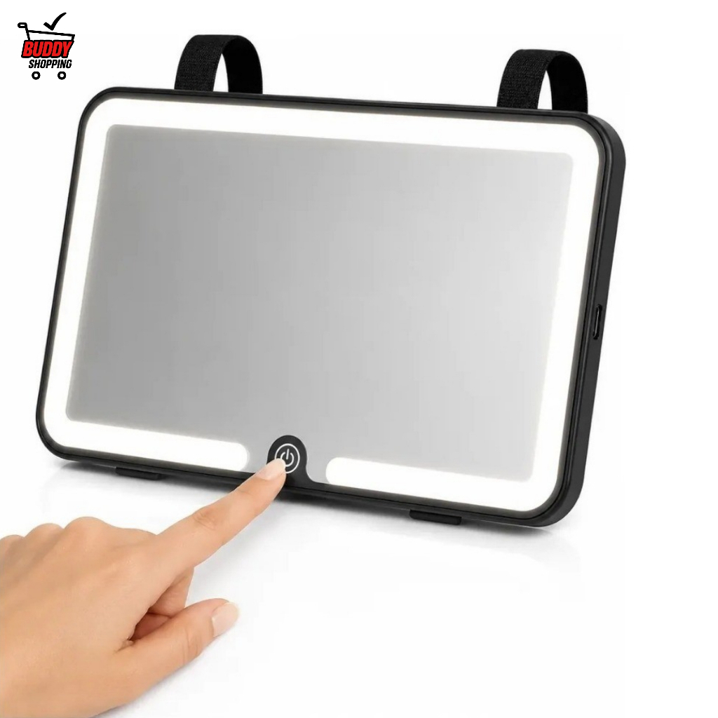 Espelho Maquiagem Carro Oberon OR-PL17 LED Touch 3 Tons Luz USB-C para Quebra-Sol