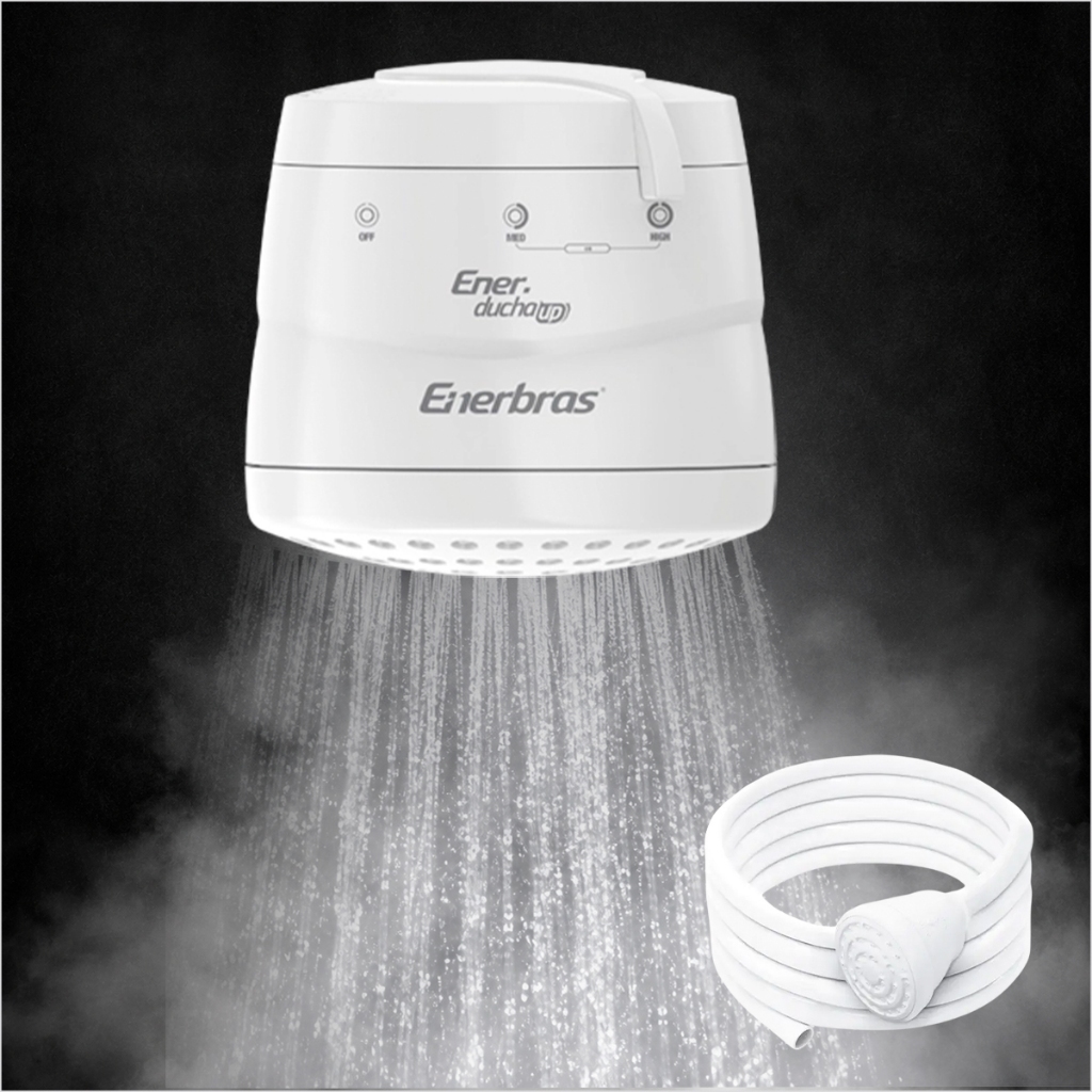 Chuveiro Ducha Elétrico Enerbras 5500W Chuveiro Elétrico 127/220V Branco Chuveiro Elétrico de Parede Preto