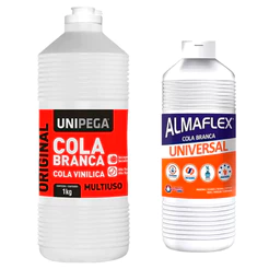 Cola Branca Extra 500g / 1kg P/ Papel Cartolina Trabalhos Escolares Construção Geral Marcenaria