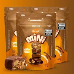 Kit com 3 Mini Bombom ao Leite com Amendoim Flormel Zero Açúcar 60g sem Glúten