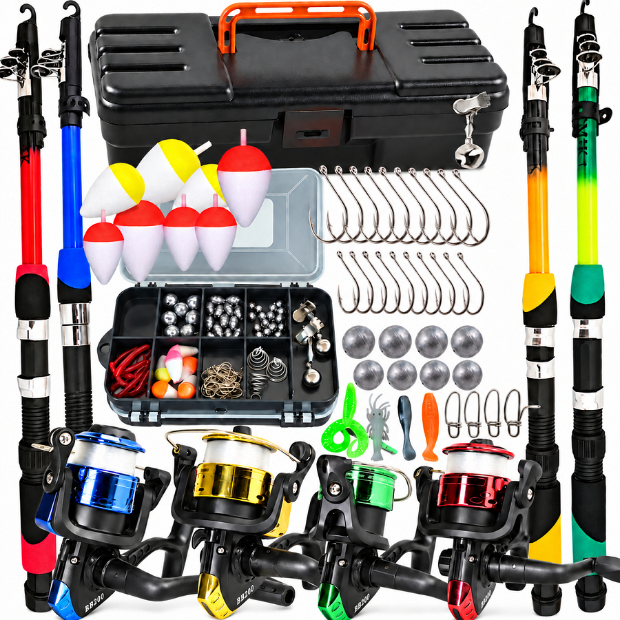 Mega Kit de Pesca Completo Varas Molinetes Caixa Maleta, com Anzóis, Boias, Chumbos e Iscas OU APENAS MALETA COM ACESSOR