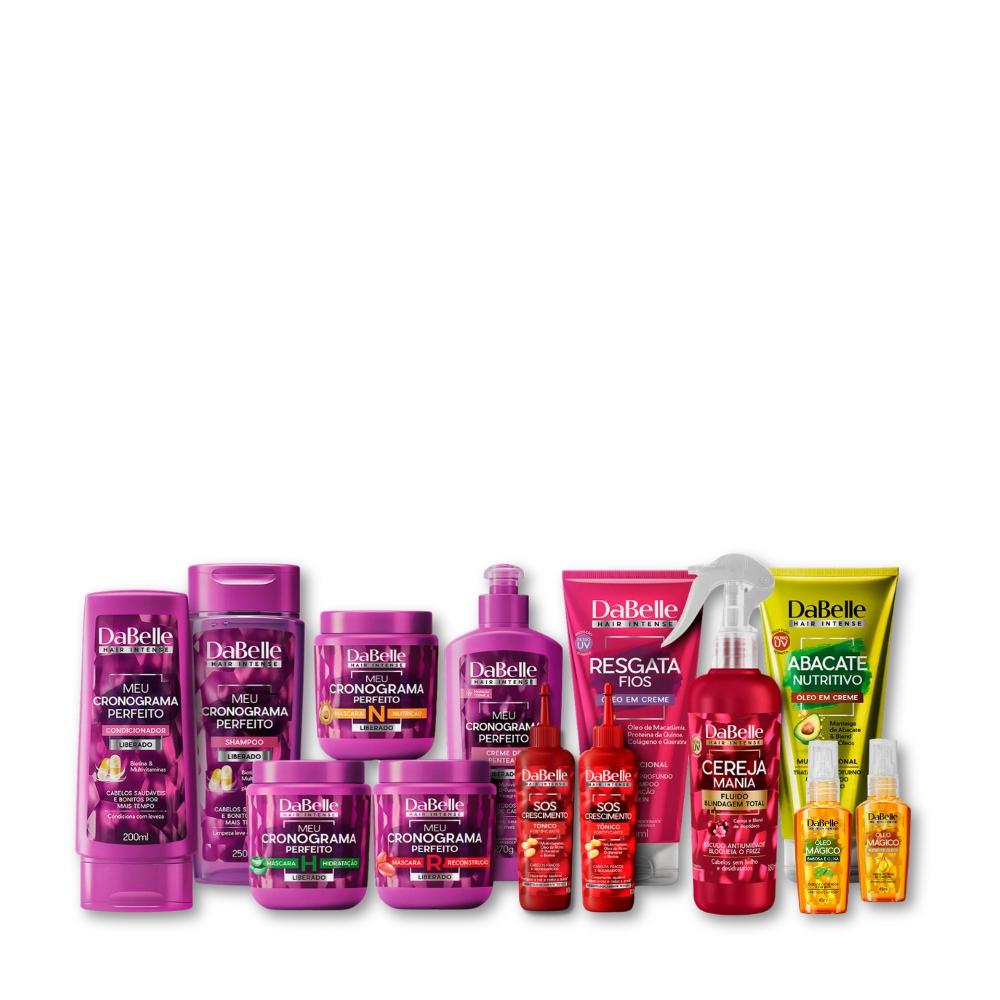 Super Kit Meu Cronograma Perfeito DaBelle Hair 13 Produtos