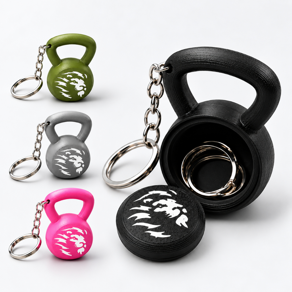 Chaveiro Porta Aliança Kettlebell Slim l Porta Anel Academia