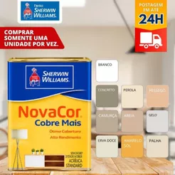 Tinta Acrílica Novacor Cobre Mais Fosco Cores 18L Sherwin-Williams