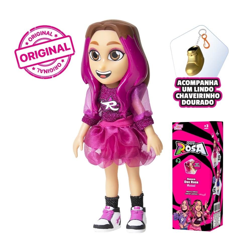 Boneca Emilly Vick Musical Dos Rosa 25cm Youtuber Infantil
