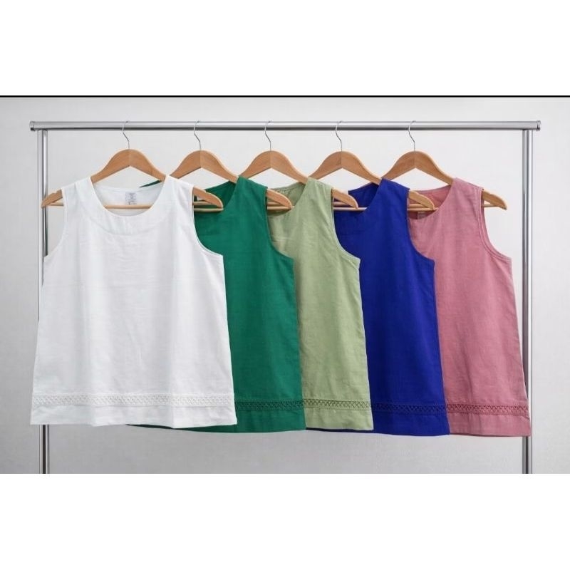 Blusinha Feminina sem manga com renda elegante tendência 2026 leve e confortável tecido