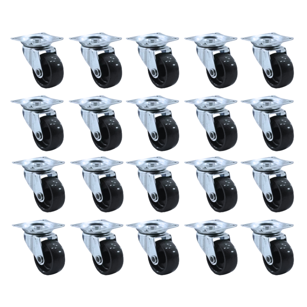Rodinhas 3,2Cm Rodízio Giratório Rodas Anti Ruído Risco Para Cadeira Móveis Vasos Guarda Roupa De Casal