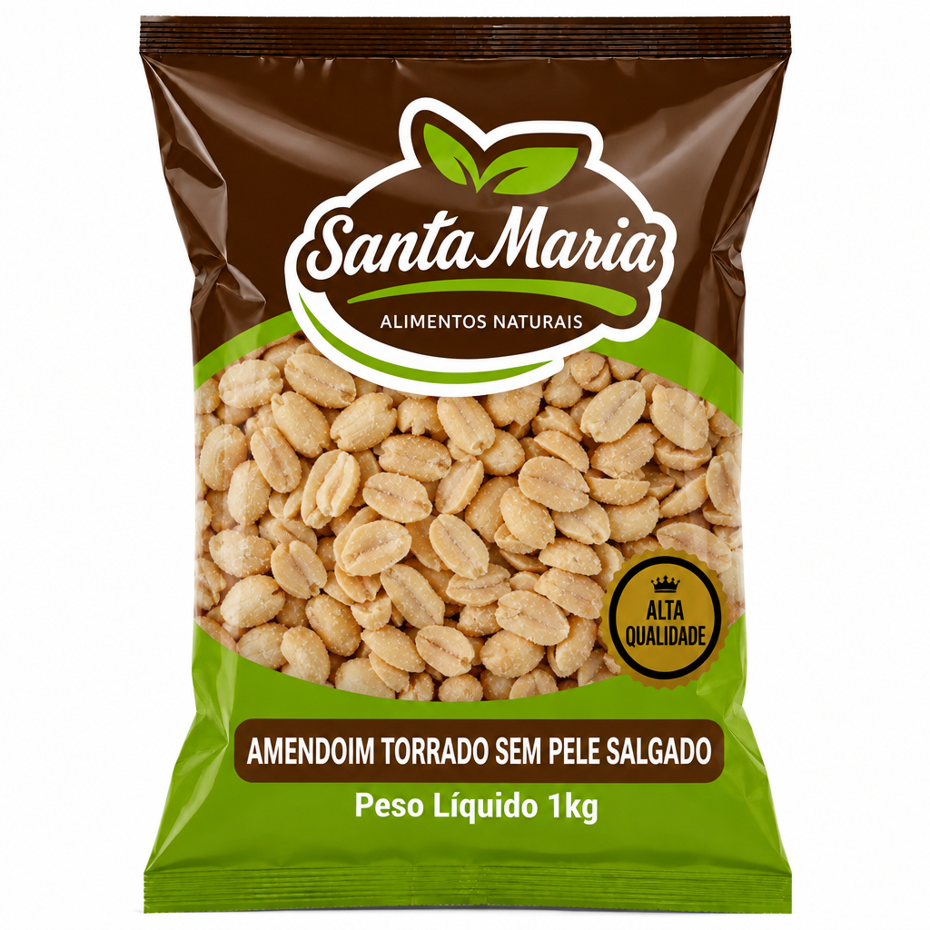AMENDOIM TORRADO COM SAL PREMIUM -  SEM PELE I CROCANTE E SALGADO
